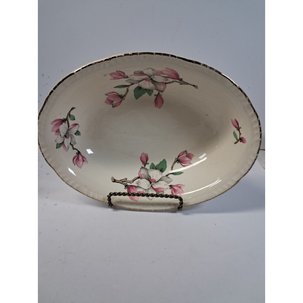 Vintage Homer Laughlin China Company "Dogwood" pattern Oval Vegetable Bowl